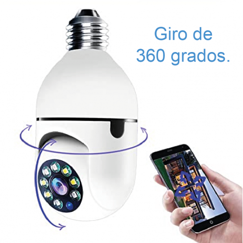 Cámara Bombilla 360 Inteligente- ¡Seguridad en casa sin complicaciones!