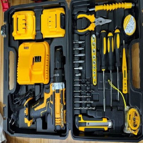 SET CON TALADRO RECARGABLE CON HERRAMIENTAS - ¡🔧 Todo lo que necesitas en una caja!