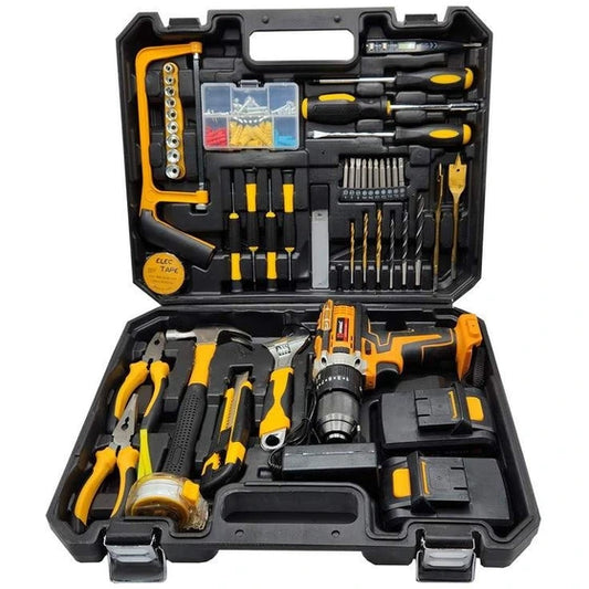 SET CON TALADRO RECARGABLE CON HERRAMIENTAS - ¡🔧 Todo lo que necesitas en una caja!
